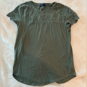 GAP Olive Eyelet Tee